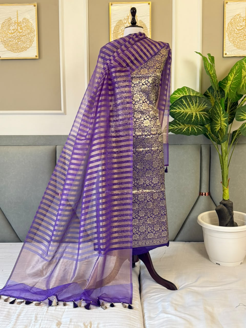 GULNAAZ-PURPLE Banarasi zari silk brocade suit