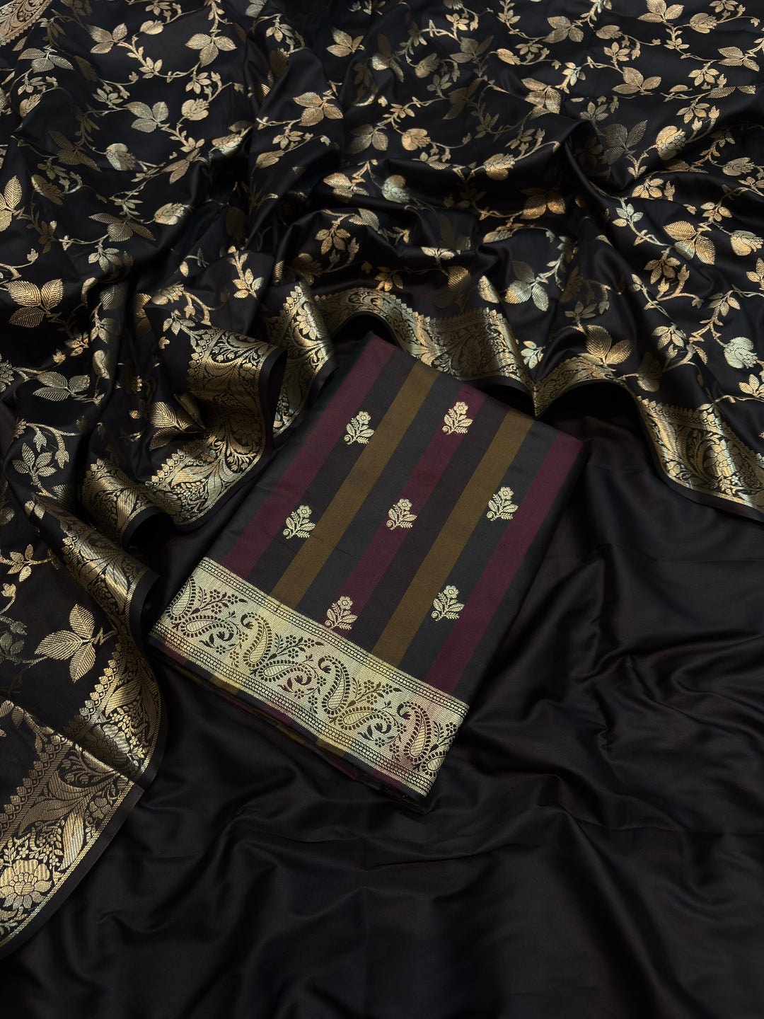 SHEHNAAZ-BLACK Banarasi silk suit