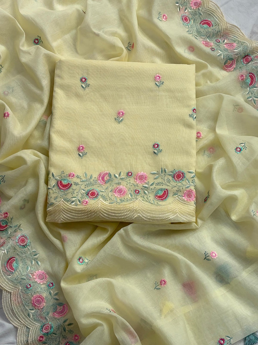 Buttercup Trail Suit mul chanderi embroidered suit set