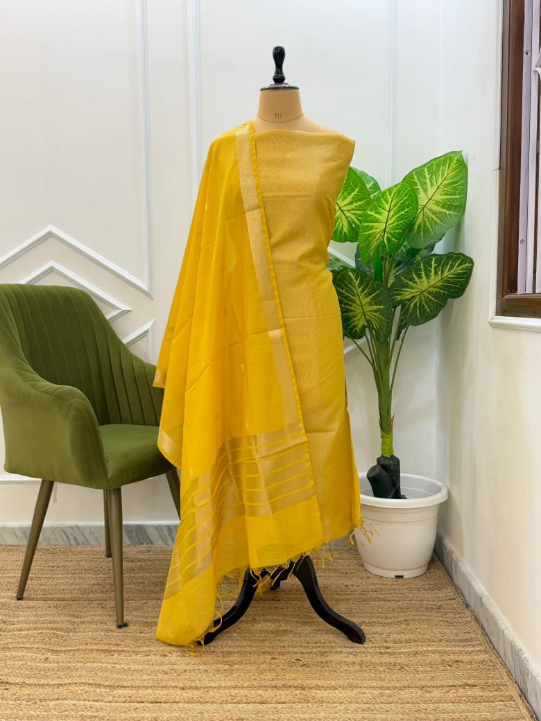 ROSHNI-YELLOW Banarasi tissue suit