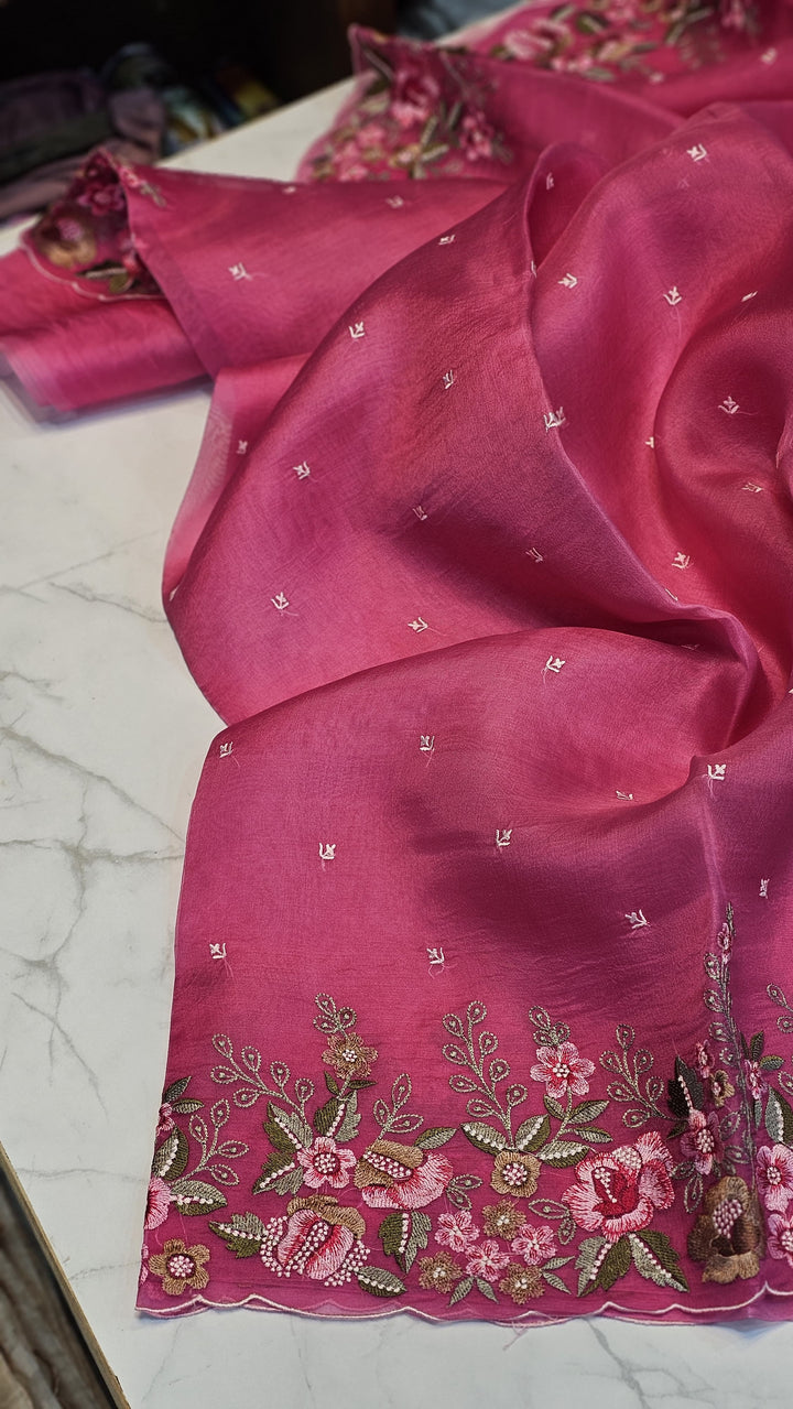 GULNAR-ROSE PINK cutwork border