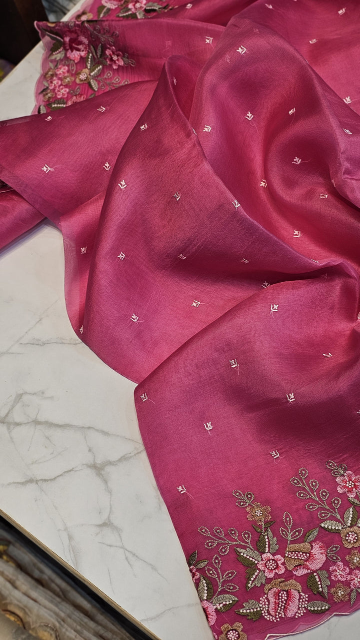 GULNAR-ROSE PINK embroidered booti