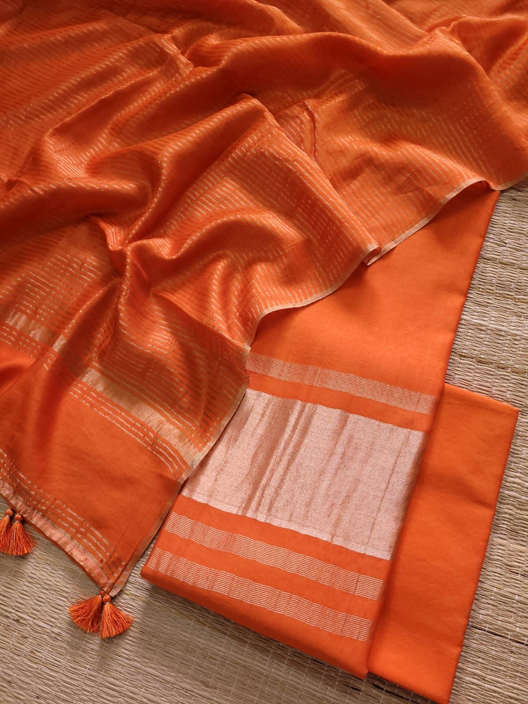 SUHANI-RUST Banarasi pure silk chanderi suit