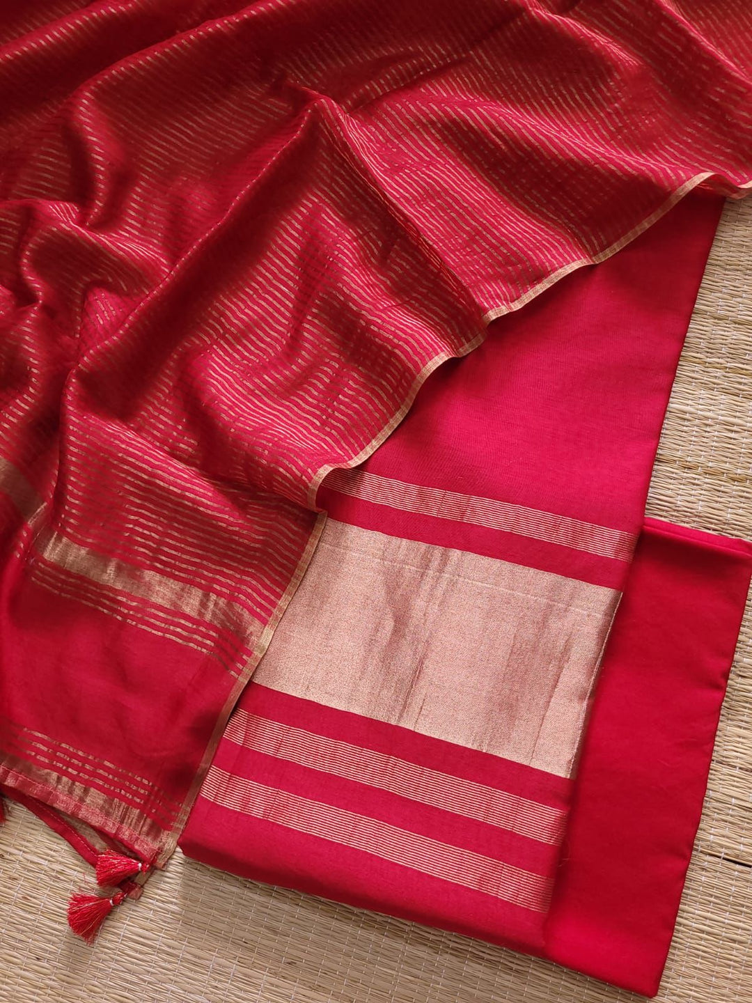 SUHANI-RED Banarasi pure silk chanderi suit