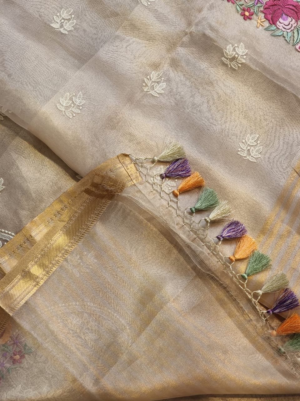 GULBAHAR-GOLD pallu tassels