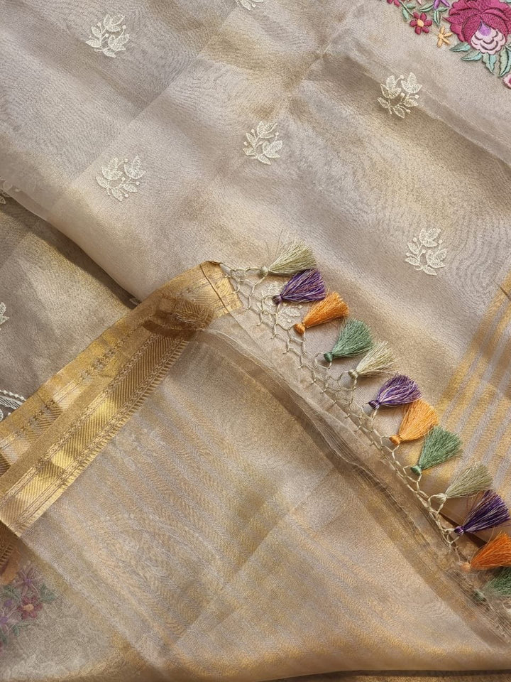 GULBAHAR-GOLD pallu tassels
