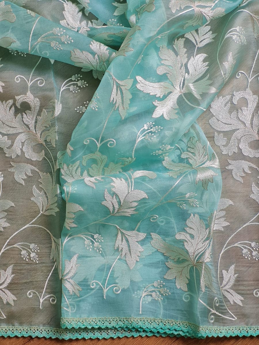 BENAZIR-SEA GREEN embroidery detail