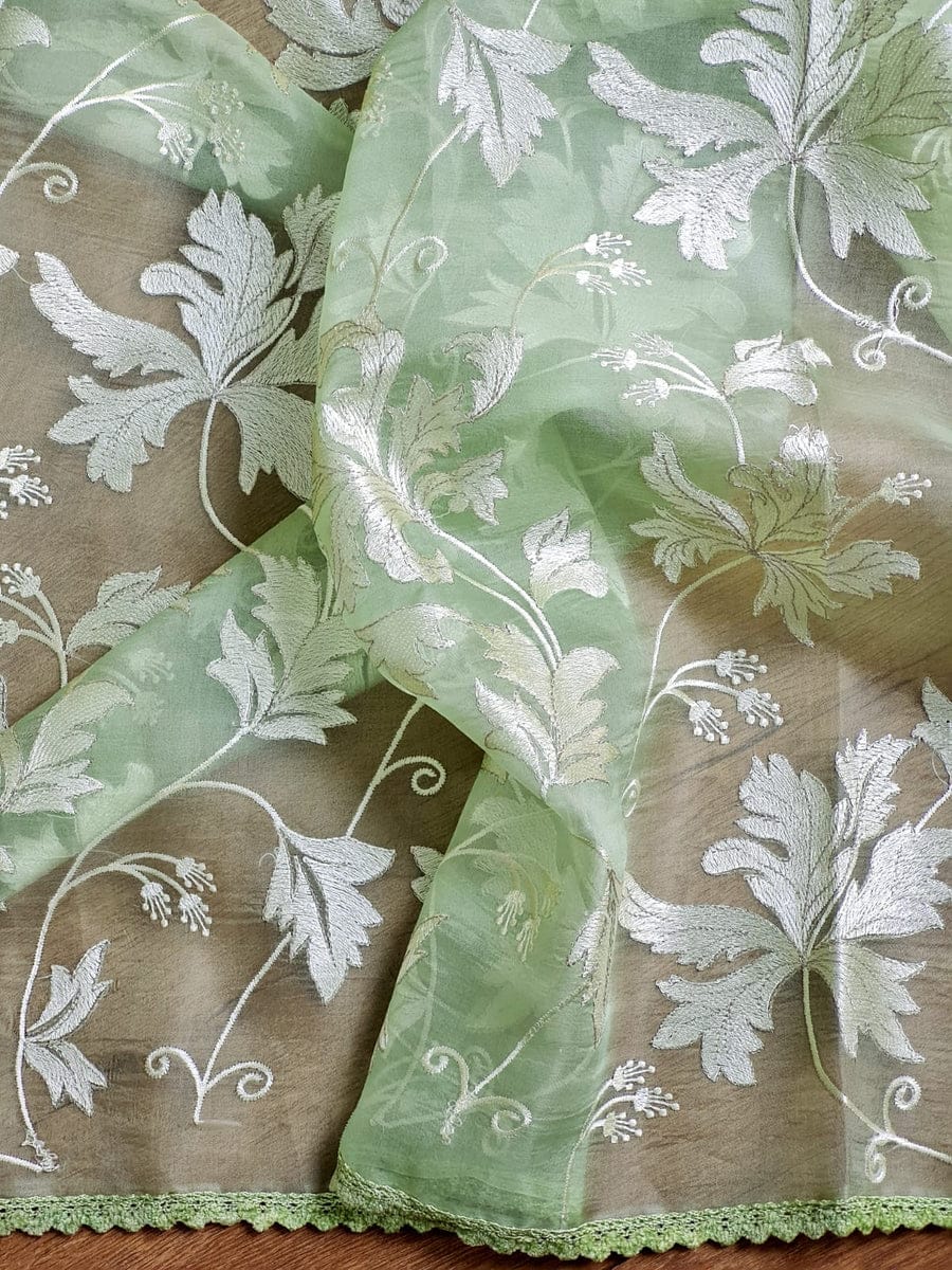 BENAZIR-PISTA GREEN embroidery detail