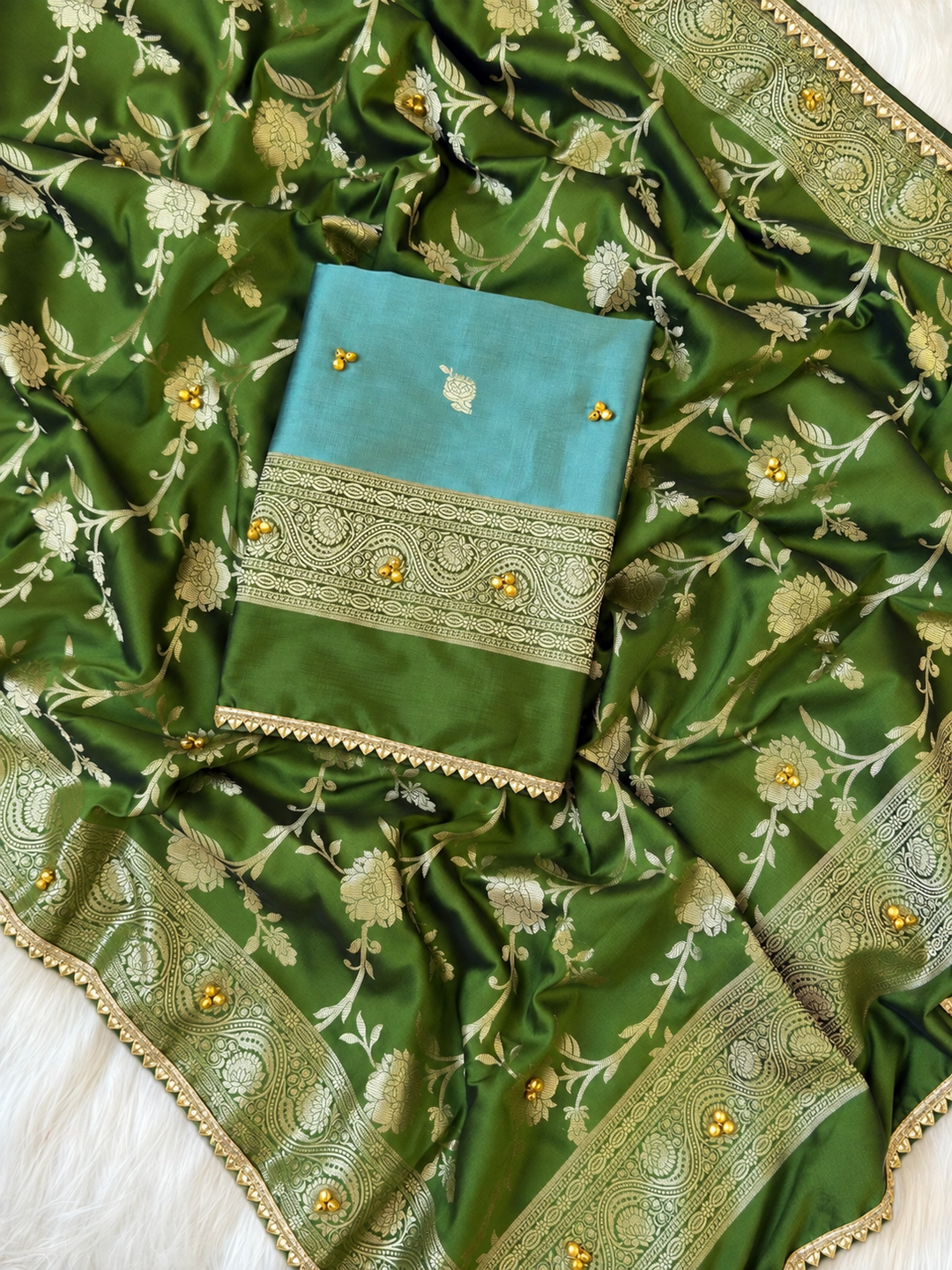 ZEENAT-SKY BLUE GREEN