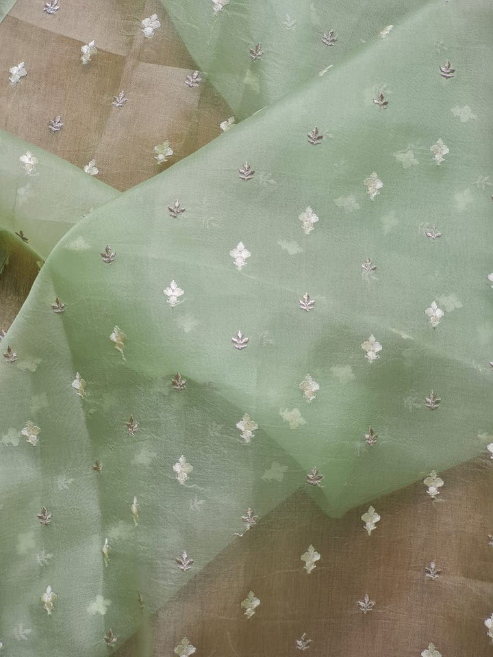 BENAZIR-PISTA GREEN booti blouse