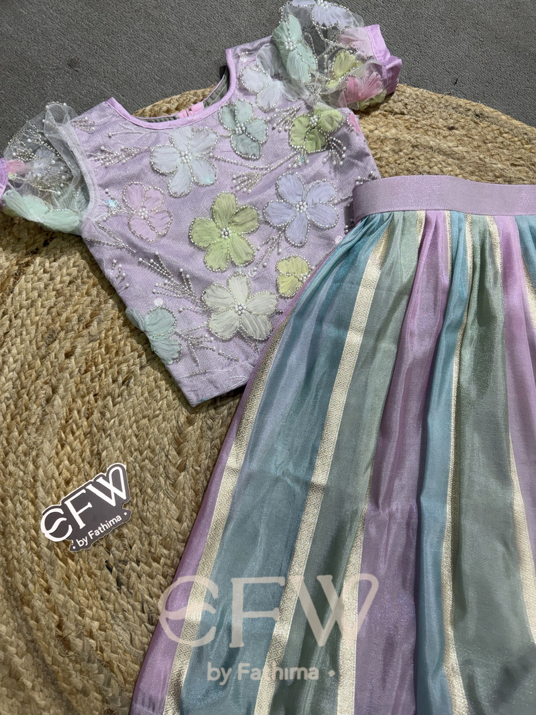 Twirly Petals kids banarasi lehenga set by EFW