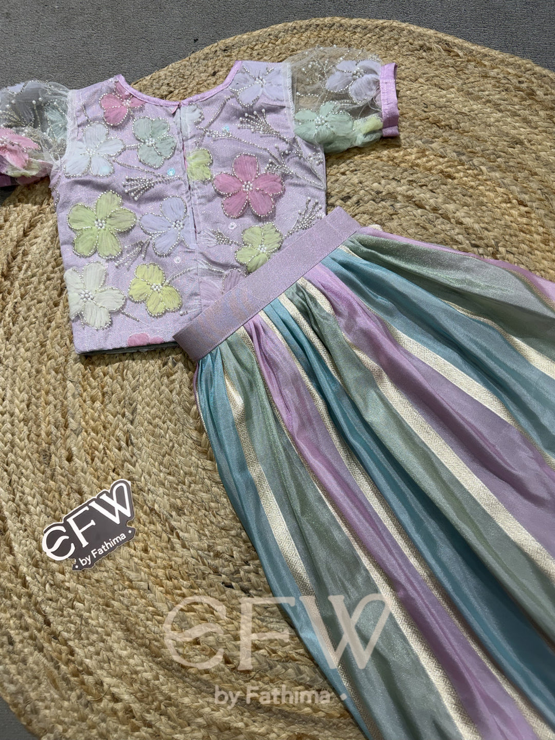 Twirly Petals kids banarasi lehenga set by EFW