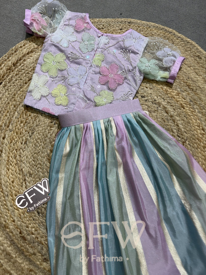 Twirly Petals kids banarasi lehenga set by EFW