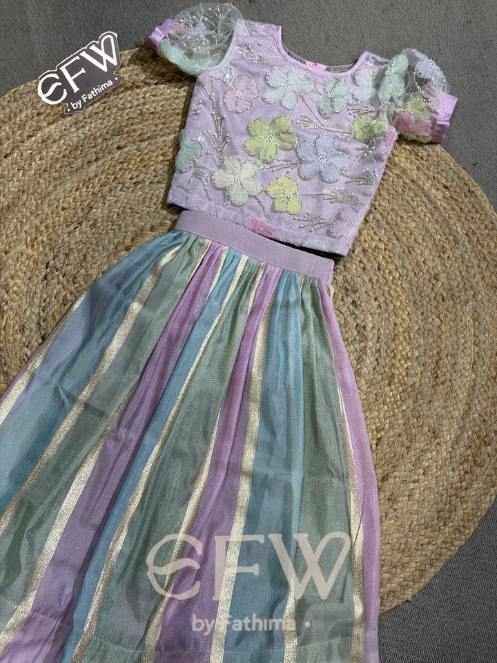 Twirly Petals kids banarasi lehenga set by EFW